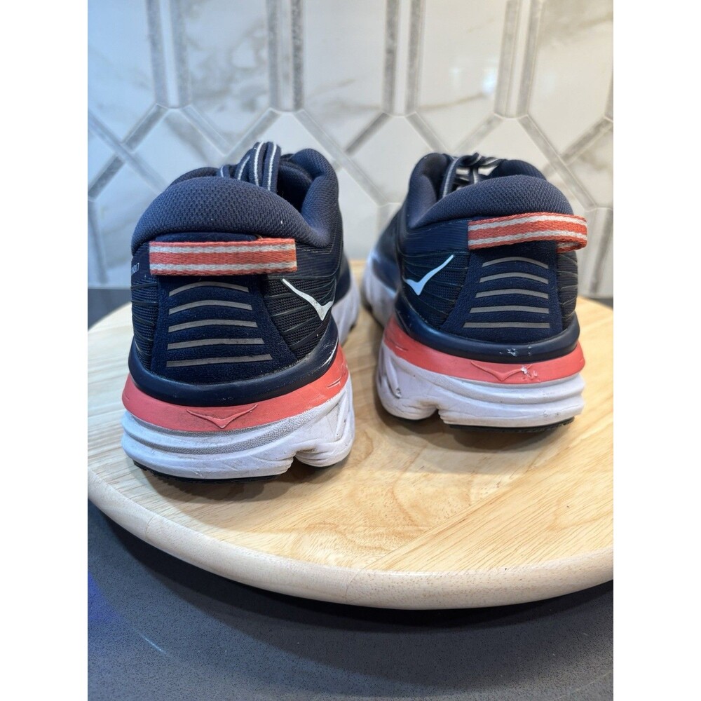 Hoka One One Women’s Bondi 7 Running Shoes 9 Dark Blue 1100519-BIBBL Sneaker Run - Picture 4 of 14